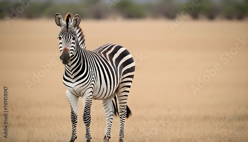 A Zebra With Its Ears Flattened Back In Alertness