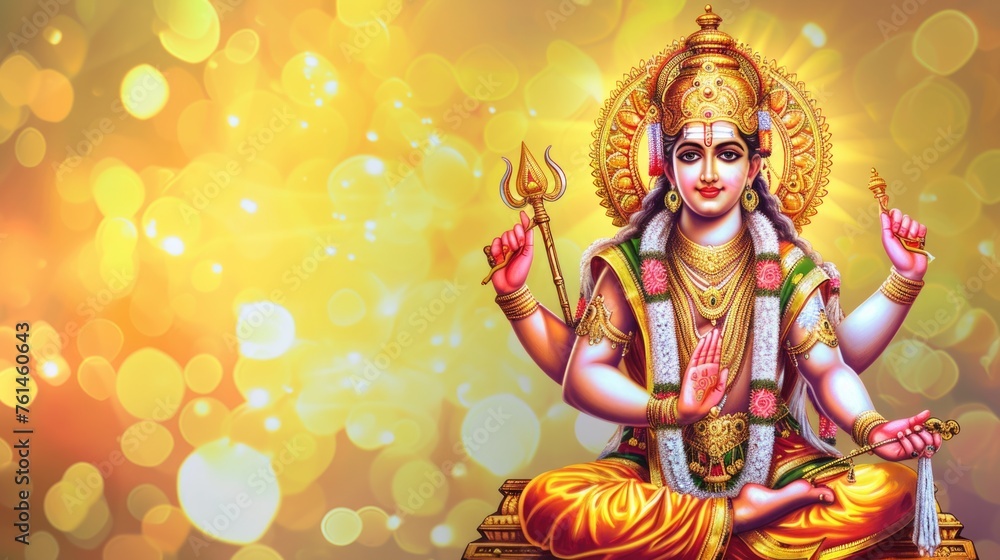 Golden Hindu Deity - Lord Vishnu