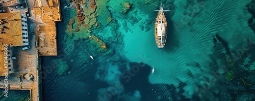 Aerial view of Oslob Whaleshark, Cebu, Philippines.