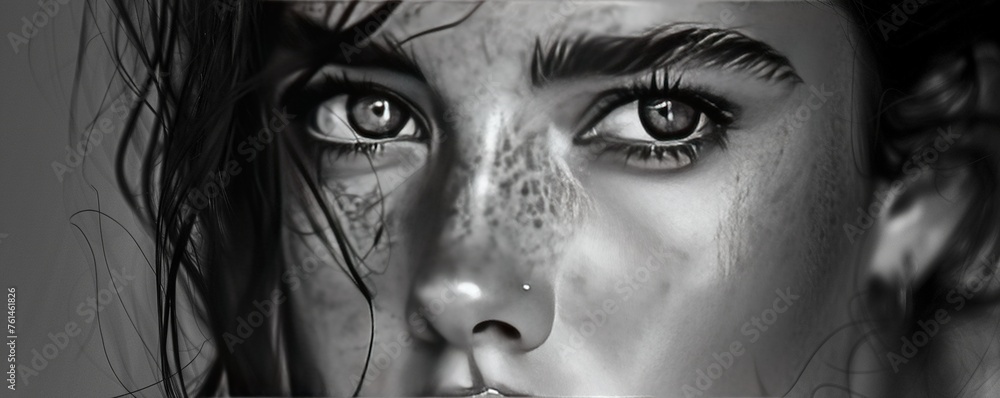 Fototapeta premium close up portrait in black and white