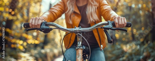 close-up of woman riding bicycle