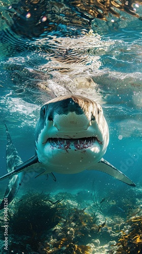 Great white shark in sea © Влада Яковенко
