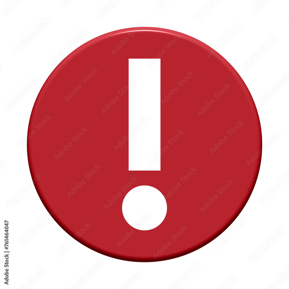 Ausrufezeichen Icon auf rotem Button - Warnung oder Hinweis Ausrufezeichen Icon auf rotem Button - Warnung oder Hinweis