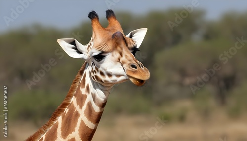 A Giraffe With Its Tongue Outstretched Tasting Th