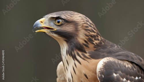 A Hawk With Its Beak Open Calling Out To Its Mate