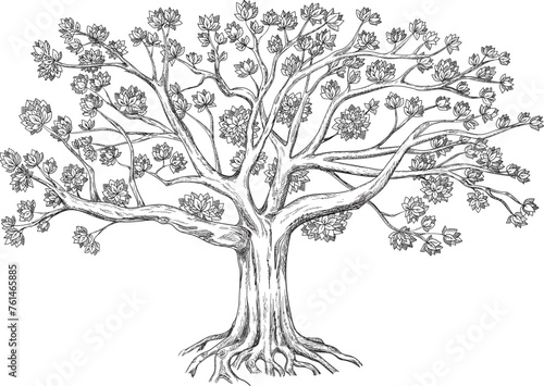 Family tree. Vector illustration isolated on white background. 