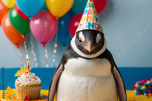 penguin wearing birthday suit