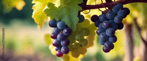 Banner-Tesori del vigneto- Dettagli di grappoli d'uva sul vitigno