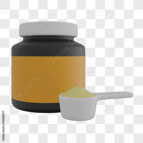 Jar Protein With Scoop 3D