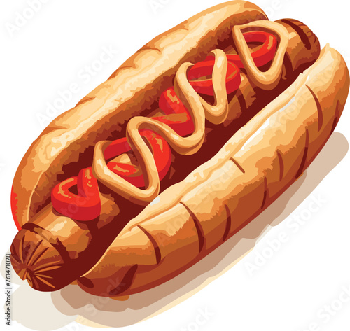 Colorful cartoon hot dog illustrations for menus,isolated vector art