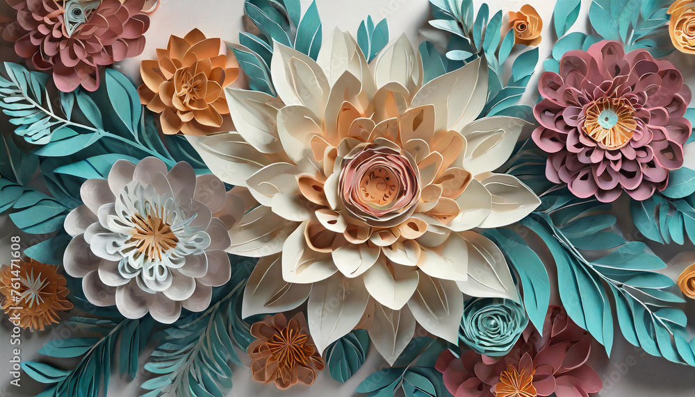 floral paper cut, generative AI