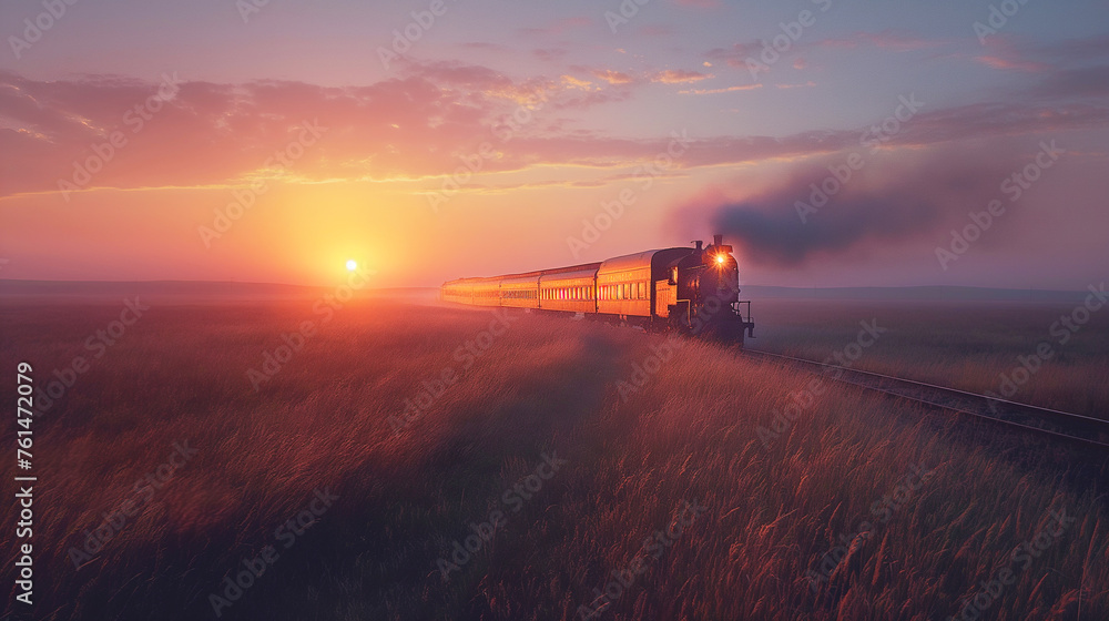 Fototapeta premium First Trans-American Railroad.