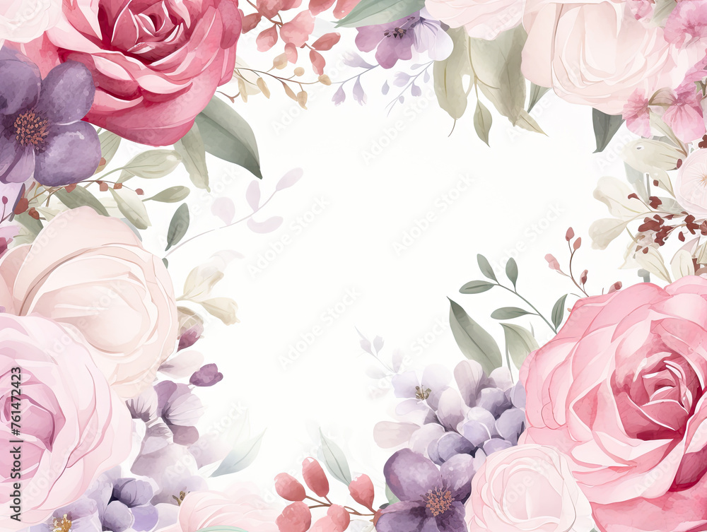 Captivating vector art: A lush garden scene, blooming with roses, peonies, hydrangeas. Ideal for garden-themed invites, menus, decor
