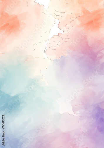 Experience the allure of watercolor mastery  soft lavender  mint green  and peach strokes blend seamlessly in a captivating vector art