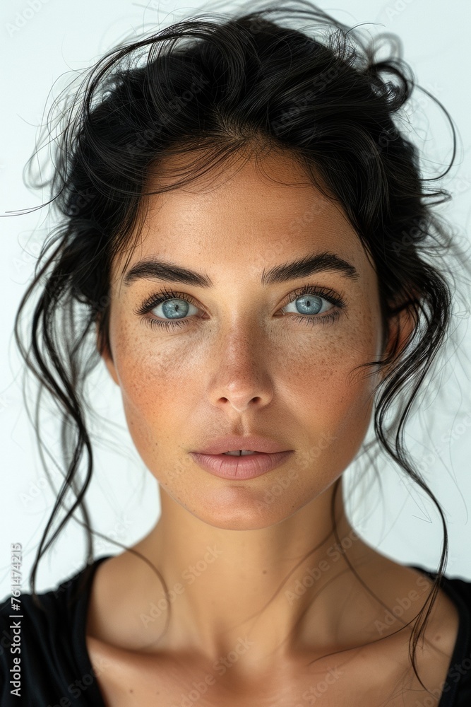 A stunning portrait of a young woman with flawless skin, exuding beauty and confidence. A stunning portrait of a young woman with flawless skin, exuding beauty and confidence.