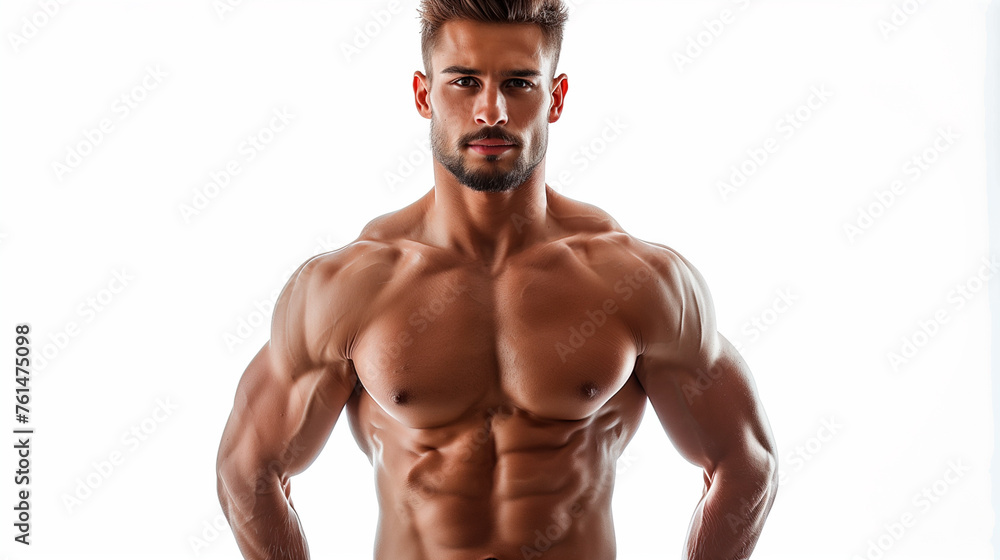 muscular shirtless man looking into the camera muscular shirtless man looking into the camera