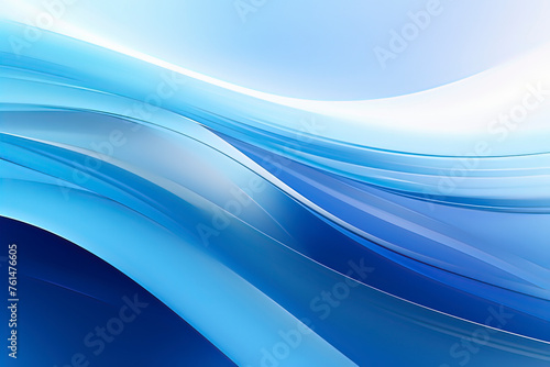 Abstract blue light track. AI technology generated image