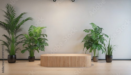 Wooden podium for product display and presentation