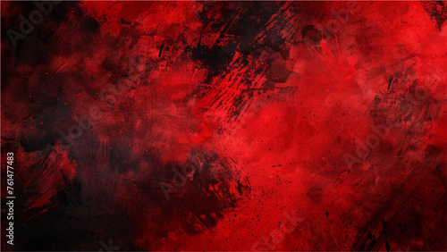 Beautiful Abstract Grunge Decorative Dark Red Stucco Wall Background. grunge background. Black, red ink brush stroke on black background.