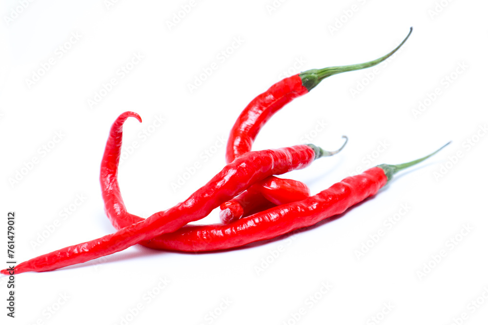 Red chilli peppers isolated on white background Red chilli peppers isolated on white background