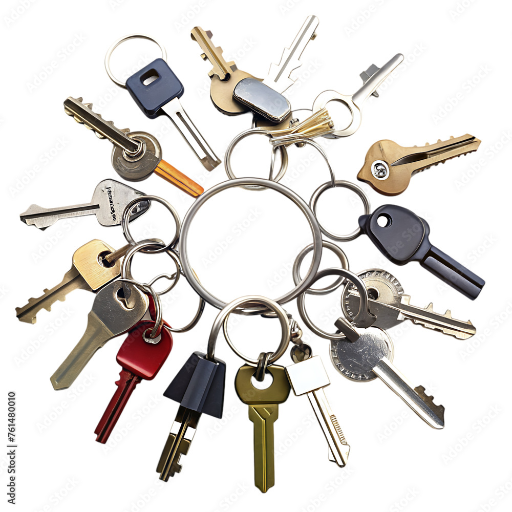 material key isolated on transparent background