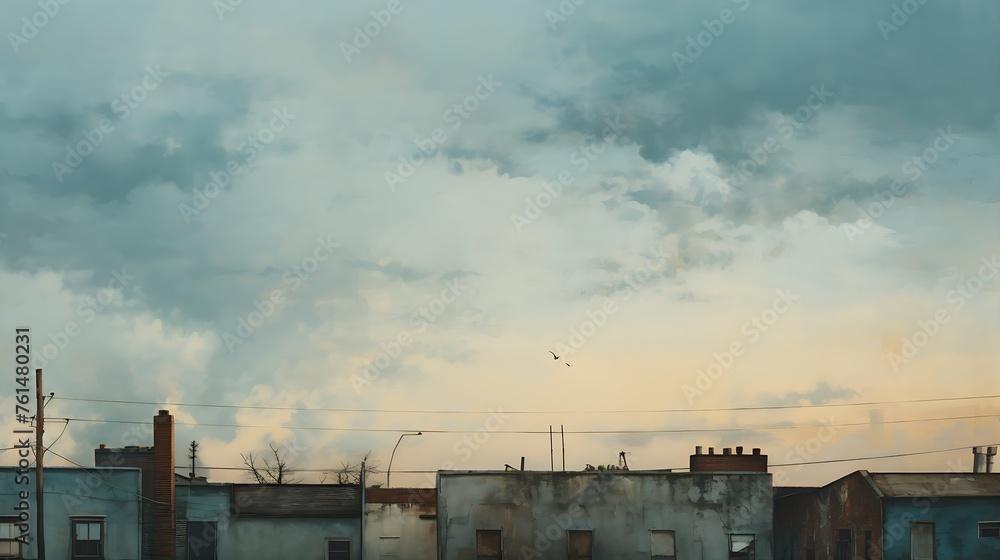 A Faded Blue Sky - Illustration - AI Generated A Faded Blue Sky - Illustration - AI Generated