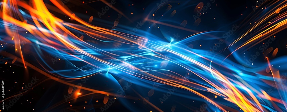 Fototapeta premium Abstract background with speed lines and glowing light