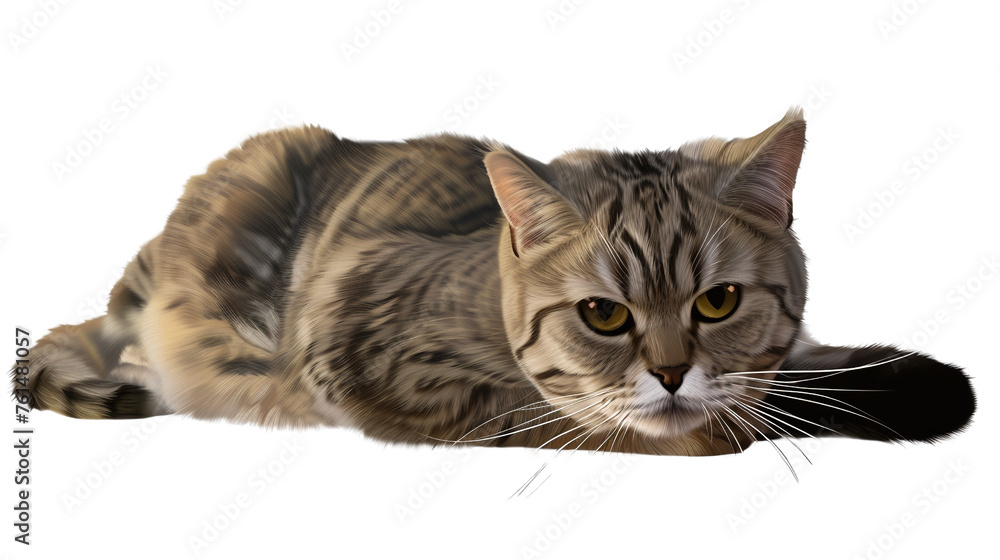 Fototapeta premium Scottish Fold cat, full body, beautiful, transparent background