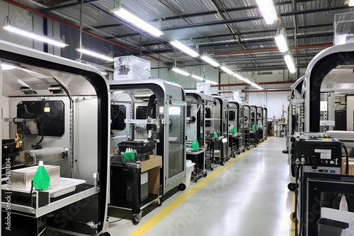 Inside view of a 3D printing farms maintenance area, where machines are tuned and calibrated for optimal performance