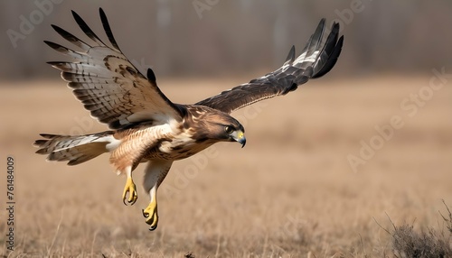 A Hawk With Its Wings Tucked In Diving Towards It