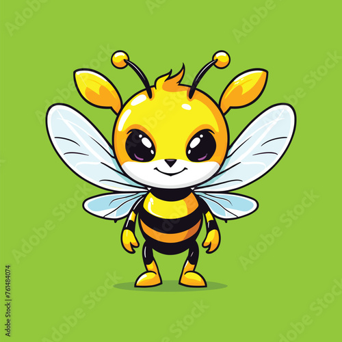 cute bee mascot character design