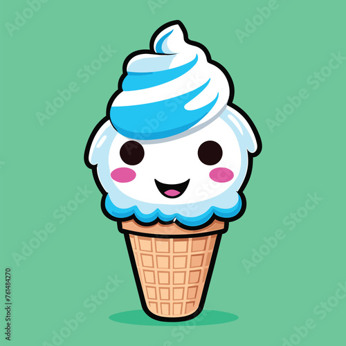 cute ice cream character vector art