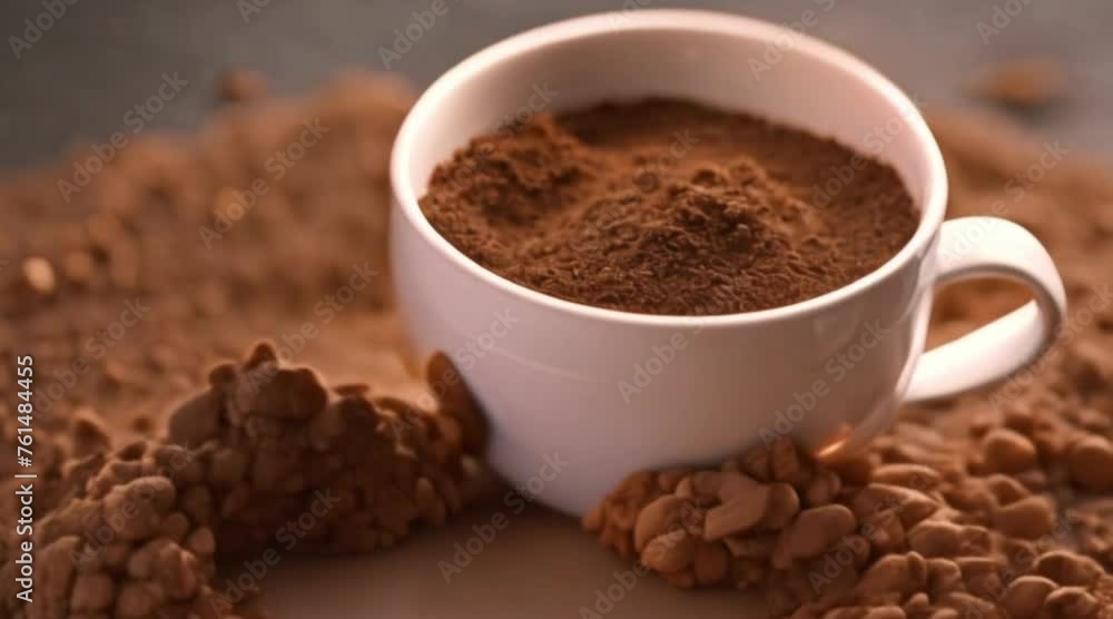 coffee grounds and coffee beans on the table coffee grounds and coffee beans on the table