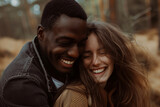 woman couple man happy happiness  love black young lifestyle together romantic boyfriend girlfriend laughing hug