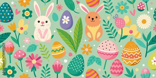 seamless easter pattern banner. Seamless easter pattern background.