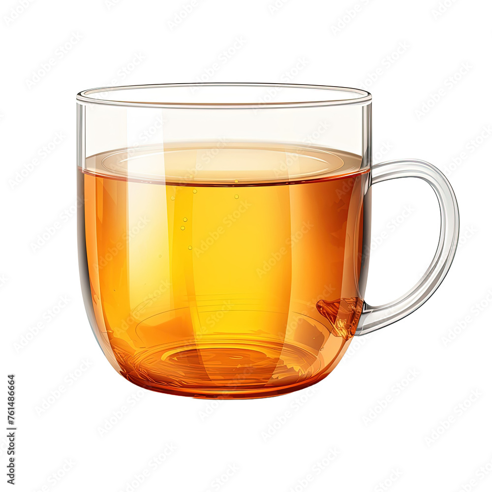 Glass cup of tea on transparent background, png Glass cup of tea on transparent background, png