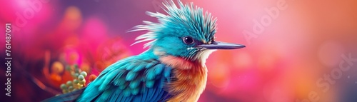 An exotic bird in its natural habitat, its colorful plumage a call to action for preserving the worlds vanishing wildlife