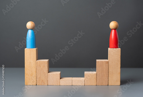 Suppress pride and move on to negotiations. Setting aside hurt feelings or a bruised ego. Two opponent refusing to reach a compromise. Inability to admit mistakes. Stalemate situation.