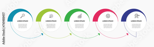 Vector Infographic design business template with icons and 5 options or steps. square design or diagram