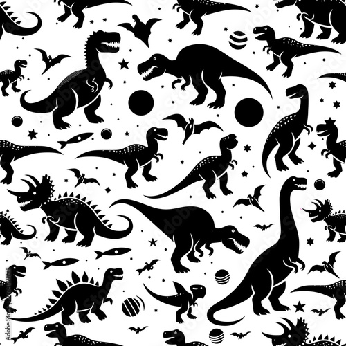 Dinosaur seamless pattern.