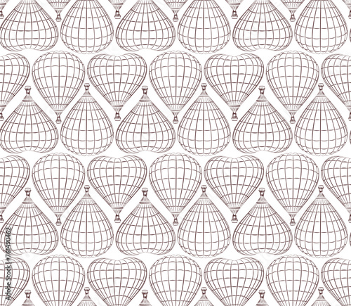 The seamless background with hot air balloons.