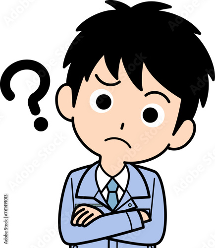 疑問に思う営業マン