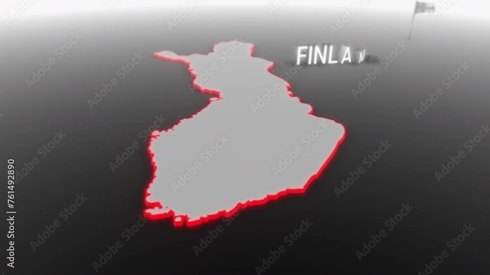 3d animated map of Finland gets hit and fractured by the text “Recession” 3d animated map of Finland gets hit and fractured by the text “Recession”