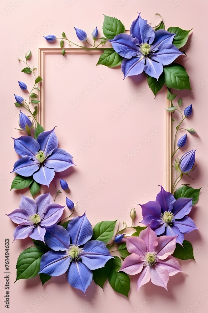 Branch with clematis flowers. Branch with clematis flowers.