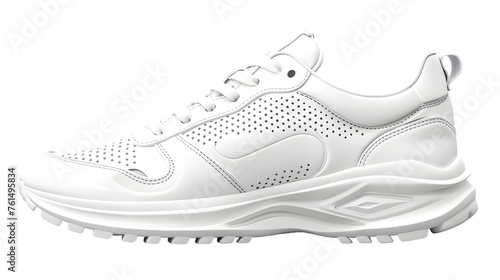 white running sneakers mockup, png file isolated on white side view