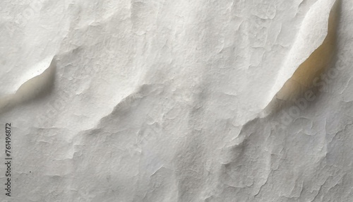 Illustration of white poster paper texture wet and stuck to the wall 