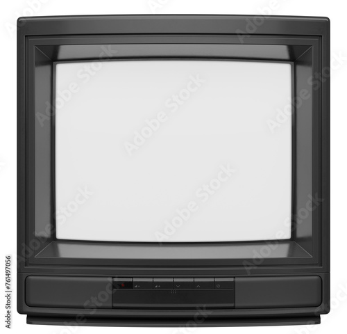 Turned On Retro TV Set From 90s. 3D Illustration photo