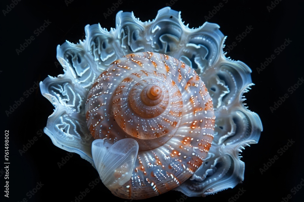 shell isolated on black background