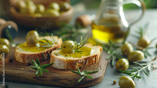 Mediterranean delicacy, ripe yellow olives with a backdrop of an olive branch.