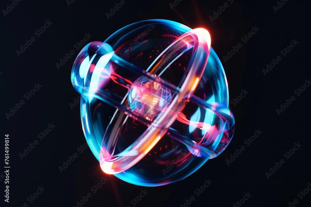 abstract plasma glowing sphere isolated on black background abstract plasma glowing sphere isolated on black background
